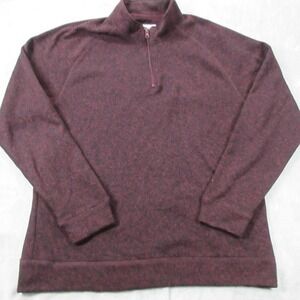 Old Navy Sweater Adult XXL Fleece Pullover Maroon‎ Mock Neck 1/4 Zip